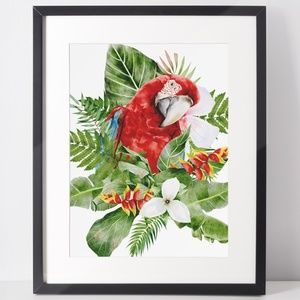Wall Art Bird Parrot Portrait Print Unframed